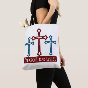 In God We Trust, Crucifix Tote Bag