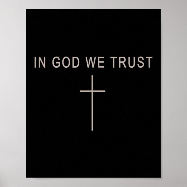 In God We Trust Cute Christian Minimalist Faith Te Poster (Front)