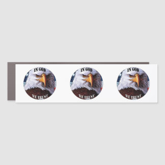 In God We Trust Eagle Flag Round Bumper Sticker Car Magnet