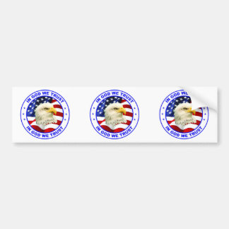 In God We Trust Eagle Flag Round classic Bumper St Bumper Sticker