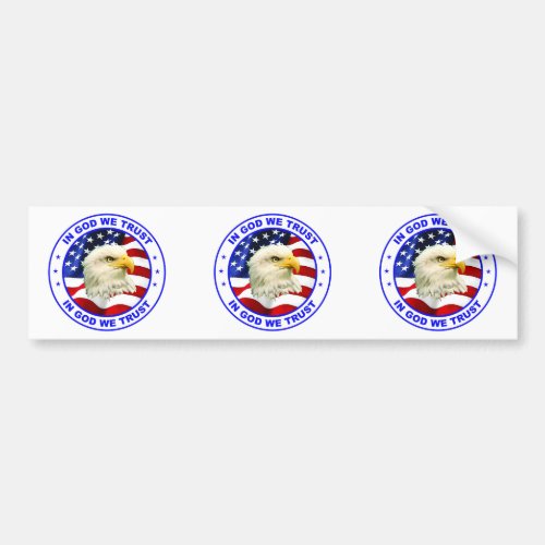 In God We Trust Eagle Flag Round classic Bumper St Bumper Sticker