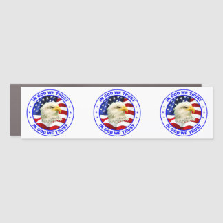 In God We Trust Eagle Flag Round classic Bumper St Car Magnet