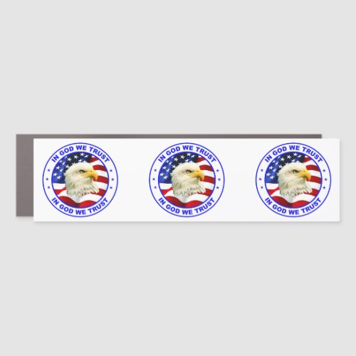 In God We Trust Eagle Flag Round classic Bumper St Car Magnet