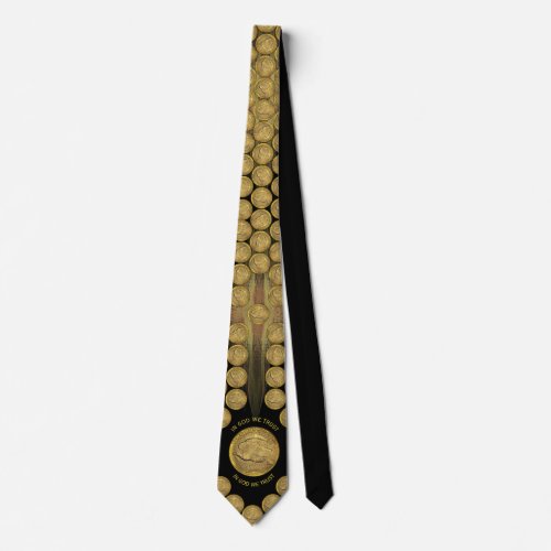 In God We Trust Gold Coin Neck Tie