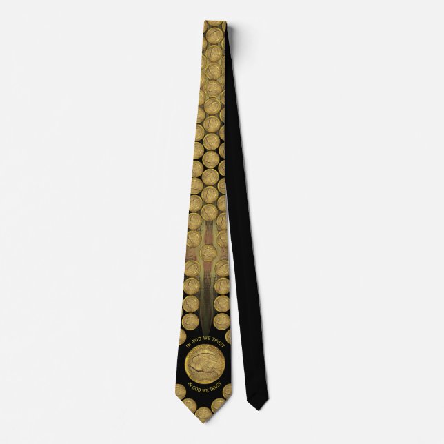 In God We Trust Gold Coin Neck Tie (Front)