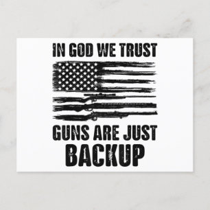 In God We Trust Guns Are Just Back Up America Postcard