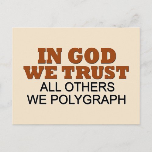 In God We Trust Humor Postcard