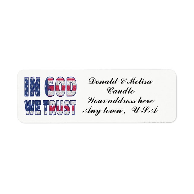 IN GOD WE TRUST LABEL (Front)