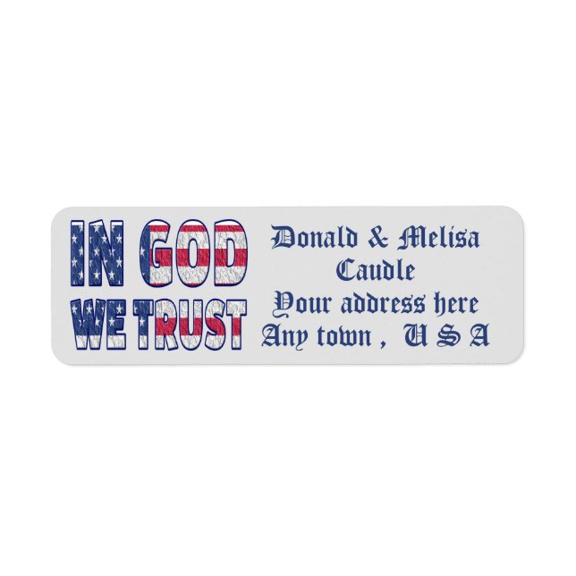 IN GOD WE TRUST LABEL (Front)