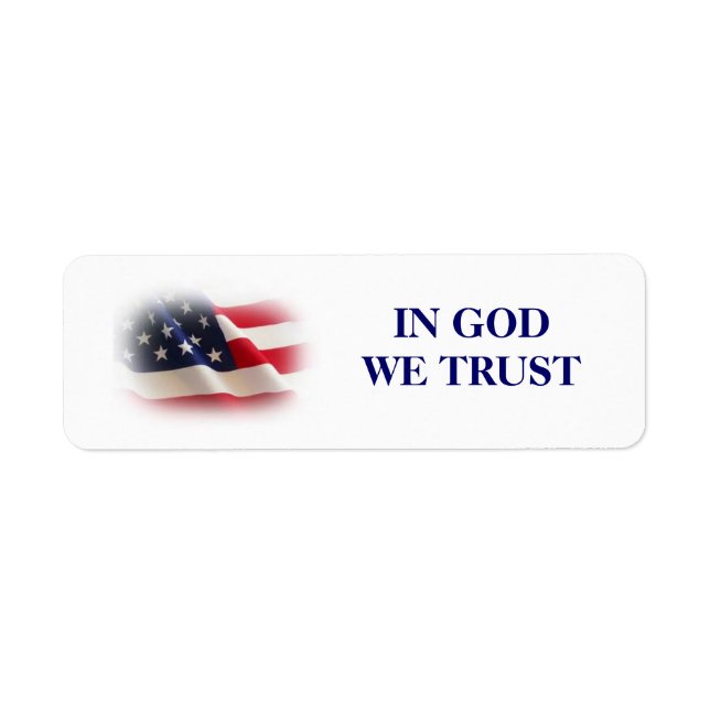 IN GOD WE TRUST LABEL (Front)