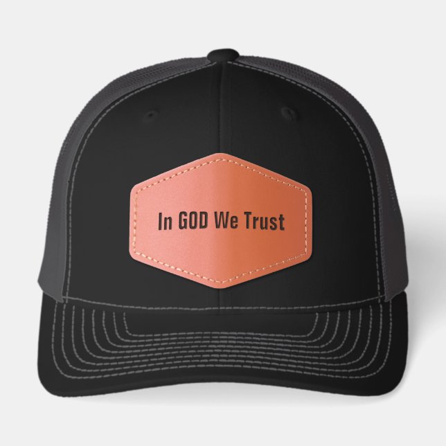 In GOD We Trust Leather Patch Hat (Front)