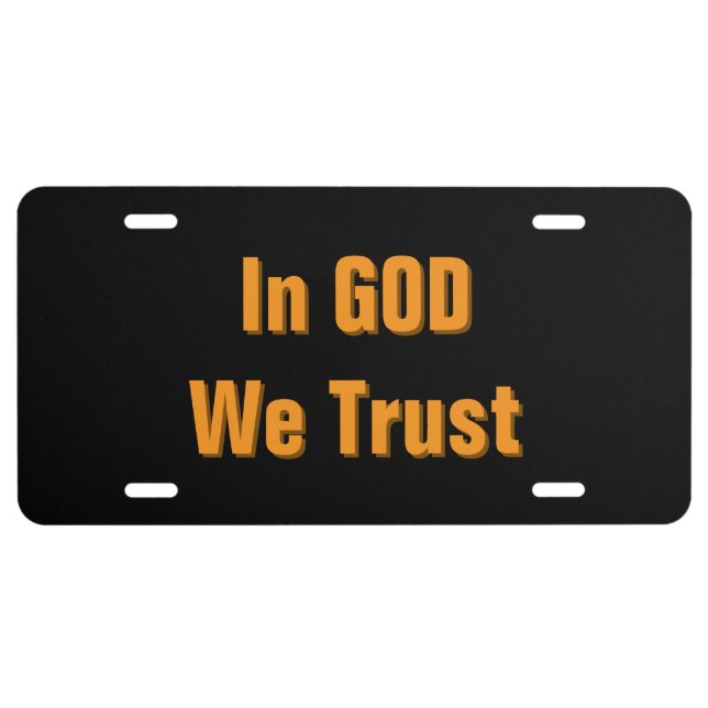 In GOD We Trust License Plate (Front)