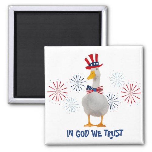In God We Trust Patriotic Duck Magnet