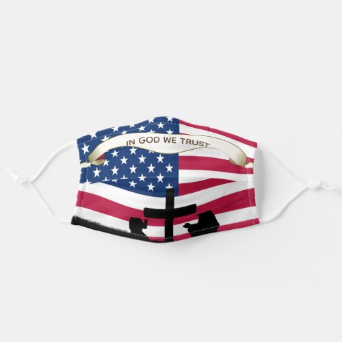 In God We Trust Praying America Religious  Adult Cloth Face Mask