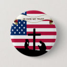 In God We Trust Praying for America Pinback
