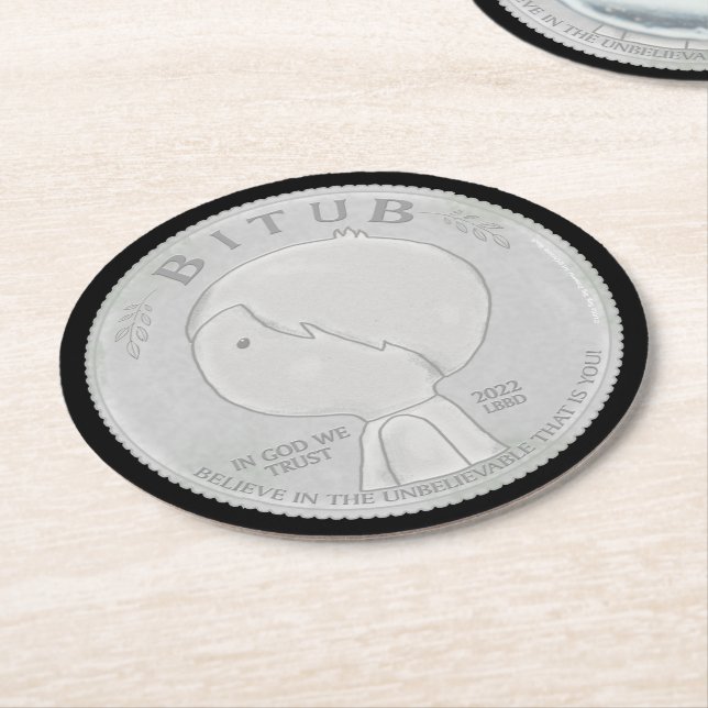 In God We Trust Round Paper Coaster (Angled)