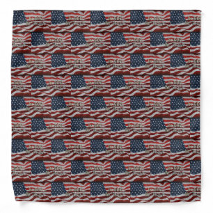 In God We Trust Rustic Barn Board American Flag Bandana
