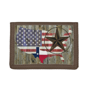 In God We Trust Rustic Wood Tri-fold Wallet