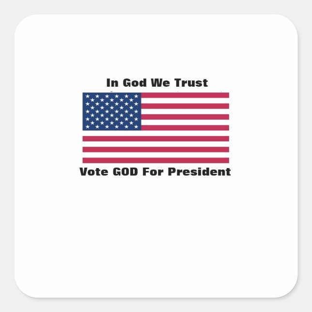 In God We Trust Square Sticker (Front)