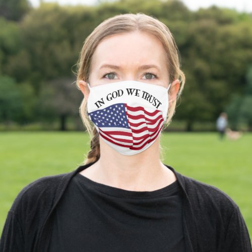 In God We Trust With Flag Adult Cloth Face Mask