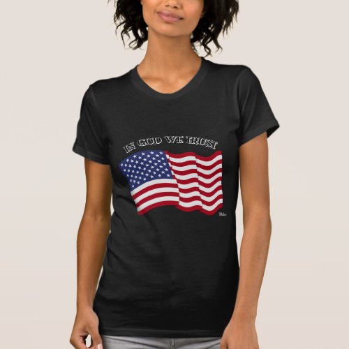 In God We Trust with US flag T_Shirt