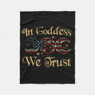 In Goddess We Trust Triple Moon Usa Patriotic 4th  Fleece Blanket