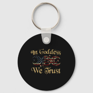 In Goddess We Trust Triple Moon Usa Patriotic 4th Keychain