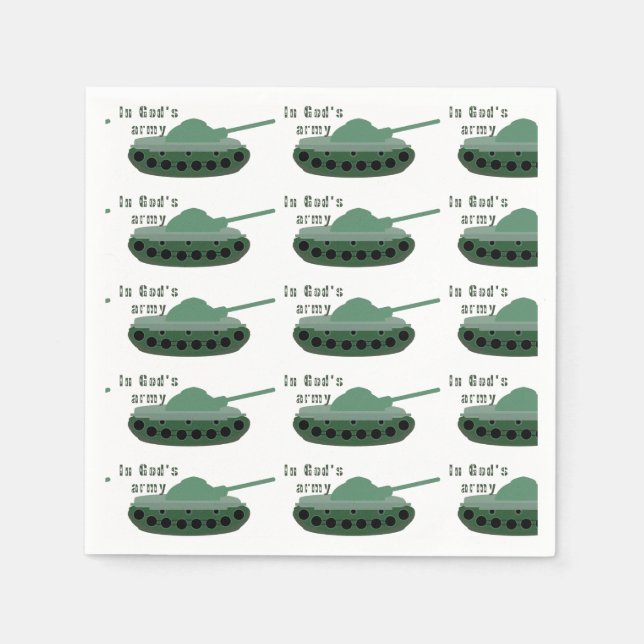 in God's army (tanks) Patterned Napkins (Front)