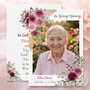 In God's Loving Care Photo & Poem Cardinal Note Card