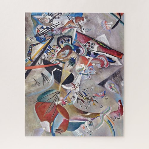 In Gray Kandinsky Modern Abstract Artwork Jigsaw Puzzle