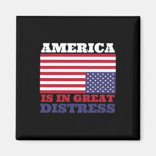 In Great Distress Upside Down American Flag United Magnet