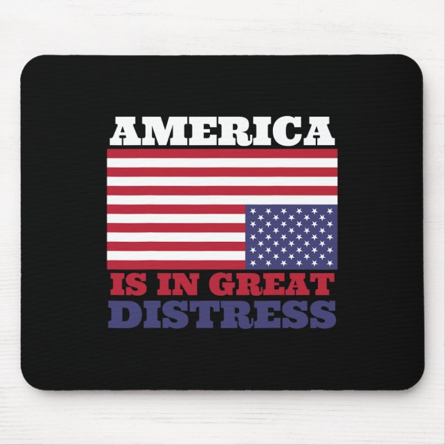 In Great Distress Upside Down American Flag United Mouse Pad (Front)