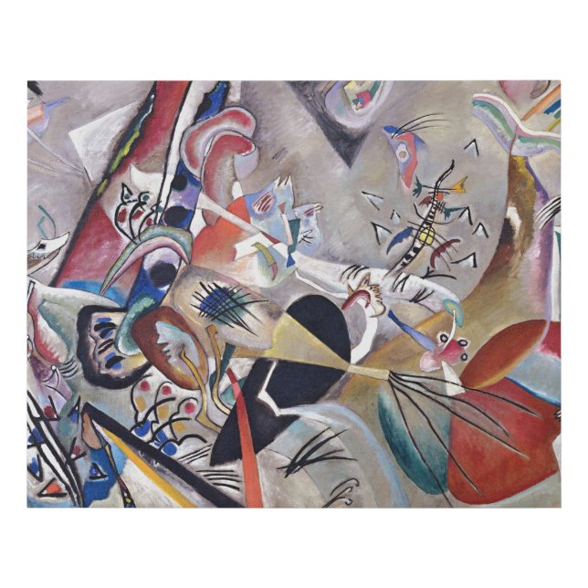 In Grey Kandinsky Modern Abstract Artwork Faux Canvas Print (Front)