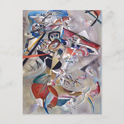 In Grey Kandinsky Modern Abstract Artwork Postcard