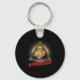 In Gym We Trust Funny Gym Tee Beak Bros Fitness De Keychain