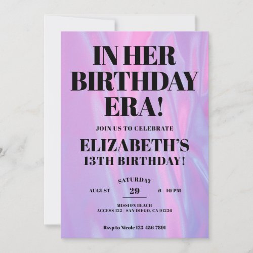 In Her Birthday Era Any Age Eras Birthday Party Invitation