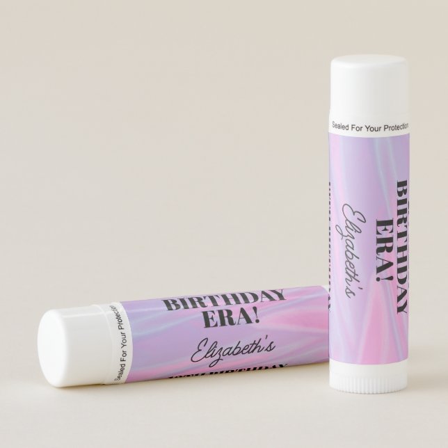In Her Birthday Era Birthday Party Favor Lip Balm (Front)