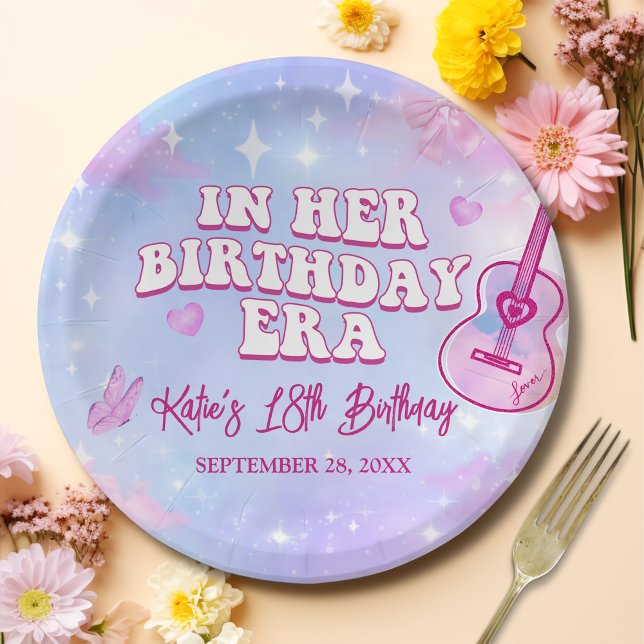 In Her Birthday Era Birthday Party Paper Plates (Creator Uploaded)