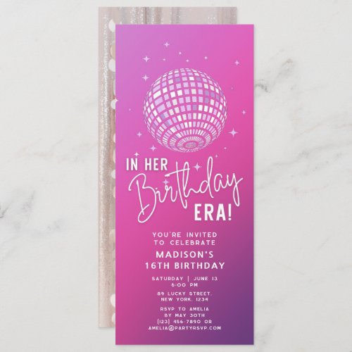In Her Birthday Era Era Party Eras Party Photo Invitation