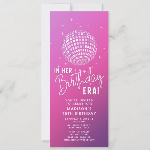 In Her Birthday Era Era Party Eras Party Photo Invitation