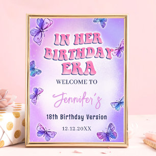 In Her Birthday Era Party Welcome Poster