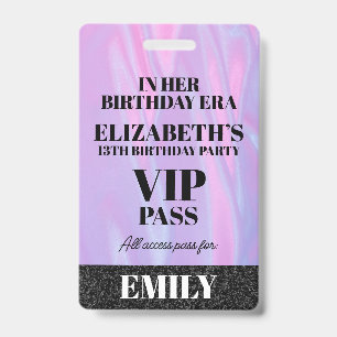 In Her Birthday Era VIP PASS Custom Party Lanyard Badge