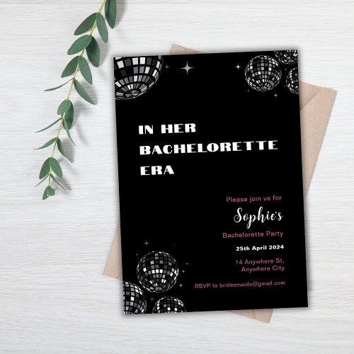 In Her Era Bachelorette Party Invitation