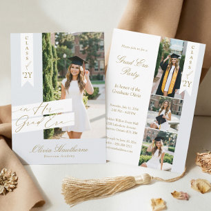 In Her Grad Era Elegant Photo Graduation Party Invitation