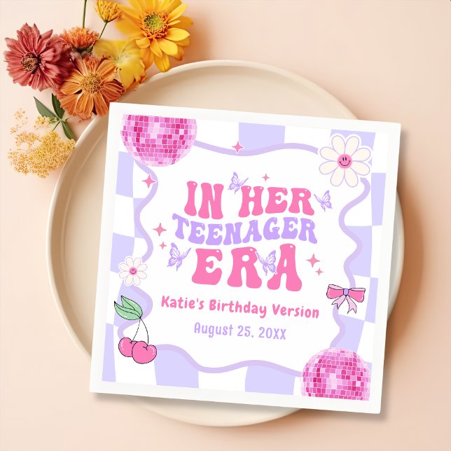 In Her Teenager Era Birthday Party Napkins (Creator Uploaded)