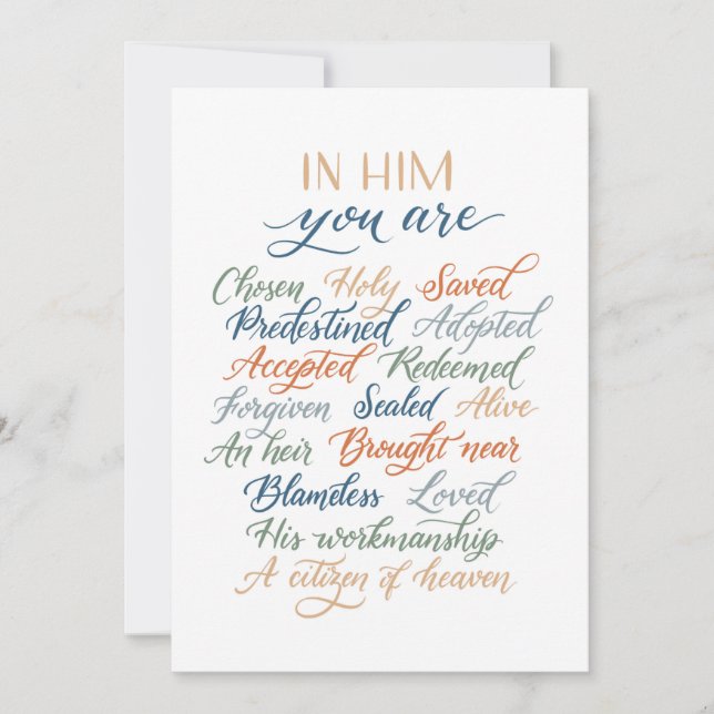In Him you are card (Front)
