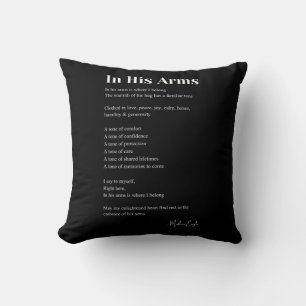In His Arms Love Poem Decor Throw Pillow