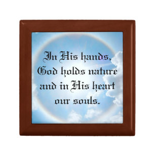  In His Hands Wooden Keepsake Box
