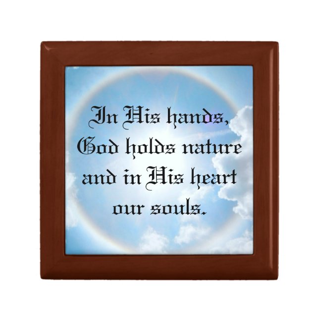  In His Hands Wooden Keepsake Box (Front)