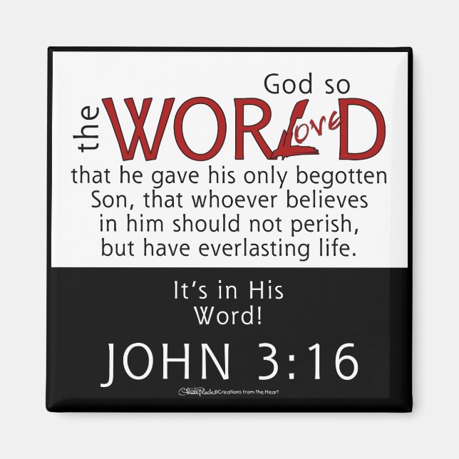 In His Word-John 3:16 Scripture Magnet (Front)